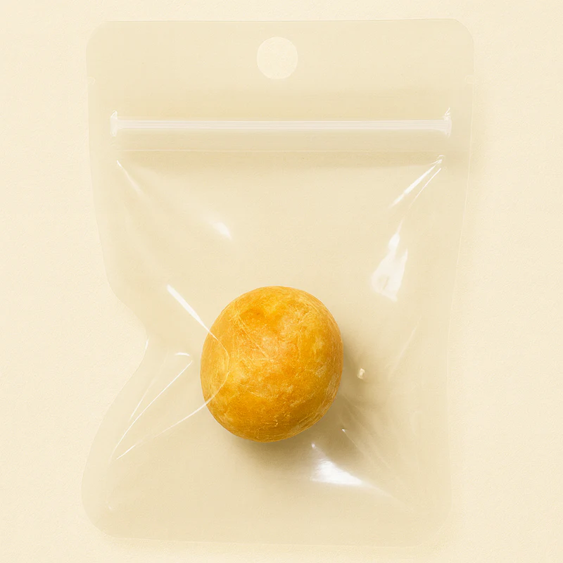 PawPure™ freeze dried egg yolk in clear packaging for cats and dogs