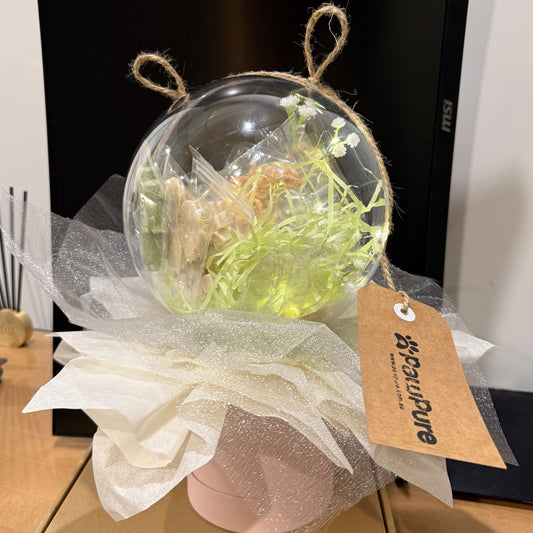 freeze dried pet treat bouquet light up gift globe for cats and dogs unique premium pet gift pawpure
