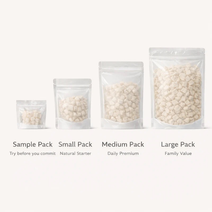 pawpure freeze dried pet treats size comparison small medium large bags for cats and dogs